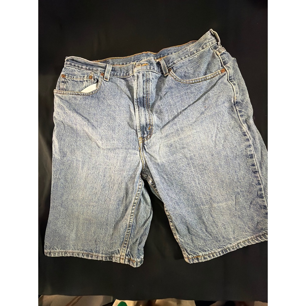 Levis 505 Regular Fit Mens Blue Denim Shorts W36 Light Wash‎ Cotton 11-173